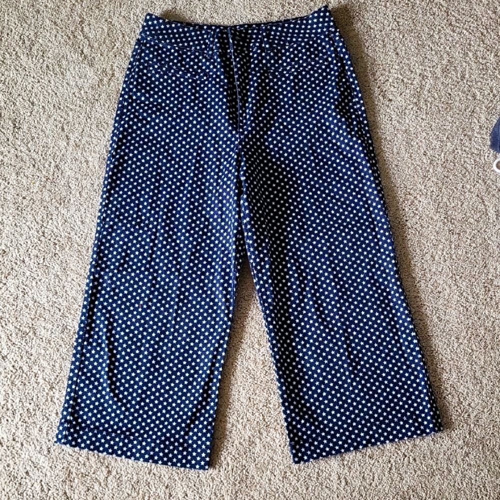 Navy Star Culotte Crop Jeans